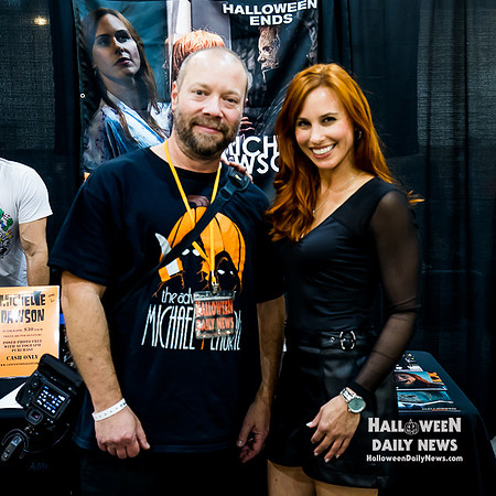 Michele Dawson with HDN's Matt Artz (photo by Halloween Daily News)